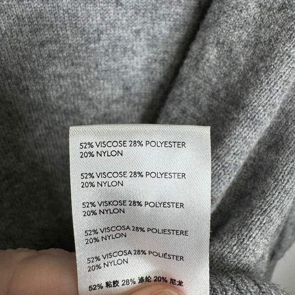 Anthropologie Cowl Neck Sweater Size Large Petite Gray‎ Relaxed Cozy Minimalist - Picture 11 of 12